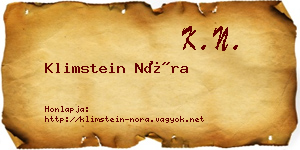 Klimstein Nóra névjegykártya