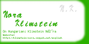 nora klimstein business card